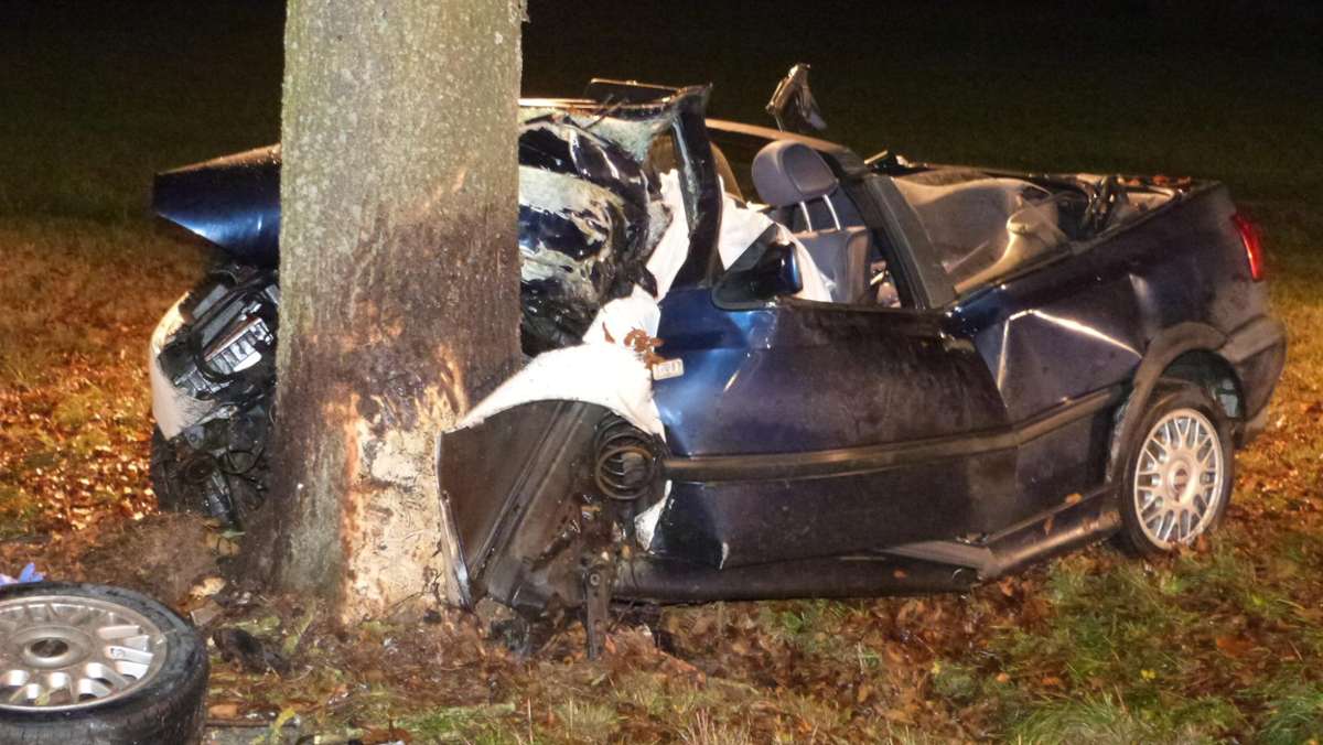 Aus der Region: Auto kracht gegen Baum: Fahrer tot