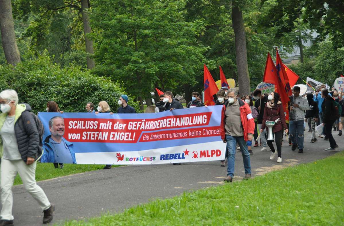Demonstration von MLPD-Anhängern in Meiningen. Foto:  