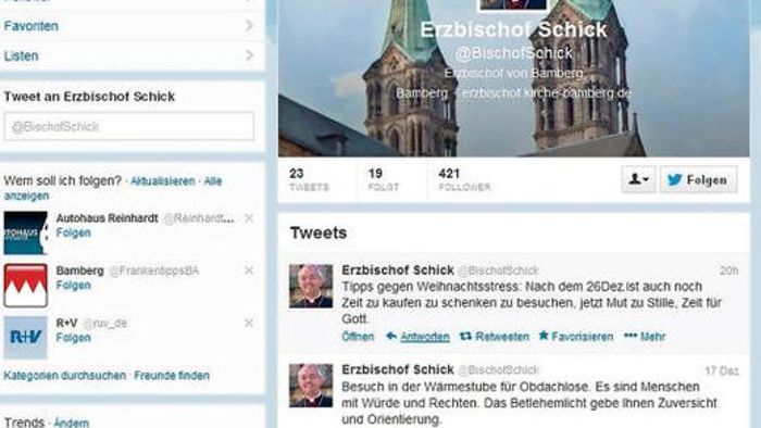 Auch der Bamberger Erzbischof setzt auf Twitter