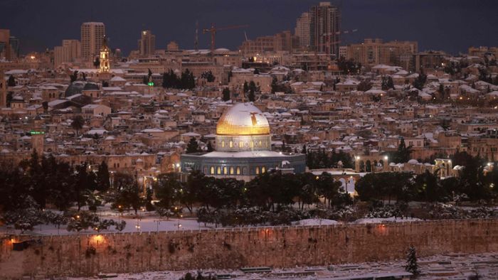 Jerusalem: Wintersturm Elpis sorgt für seltenen Schneefall