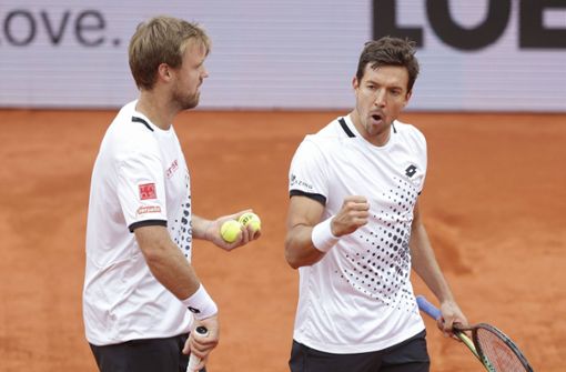 Es läuft aktuell für Kevin Krawietz (links) und Andreas Mies. Beim ATP-1000-Turnier in Madrid sind sie ins Viertelfinale eingezogen. Foto: IMAGO/Jürgen Hasenkopf