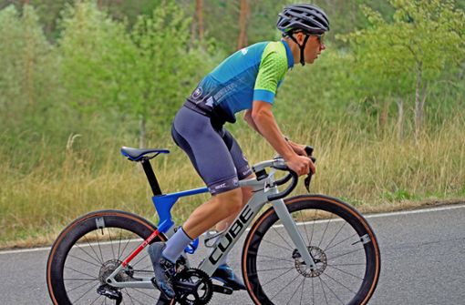 Der jüngste ATS-Radsportler Christopher Snyder hat  gute Chancen auf eine vordere Platzierung in der U 15. Foto: Karl Heinz Weber