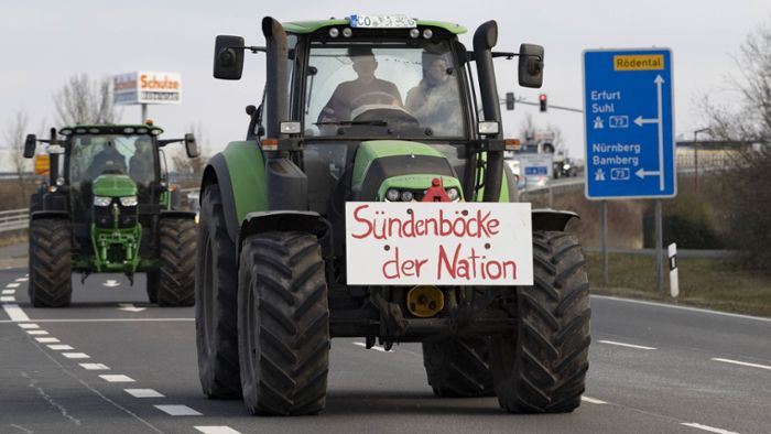 Coburger Bauern protestieren an A73