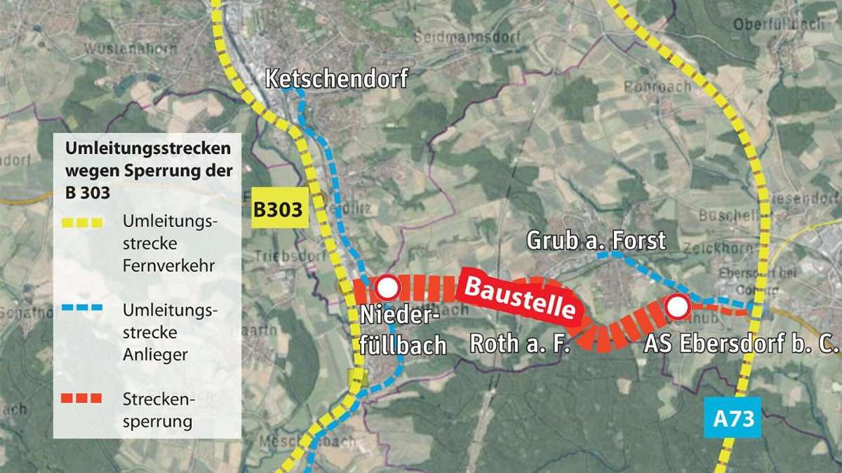 Coburg/Kronach: B 303 wird komplett gesperrt