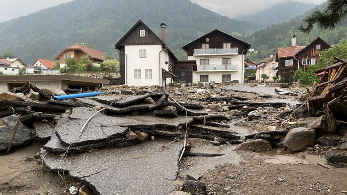 Österreich: Unwetter löst  Hochwasser und Erdrutsche in Kärnten aus
