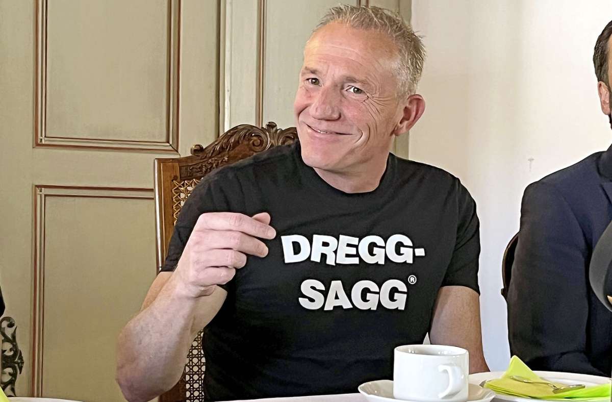 „Dreggsagg“ Michl Müller kündigte in Eyrichshof sein Kommen an. Foto: /Kaufmann