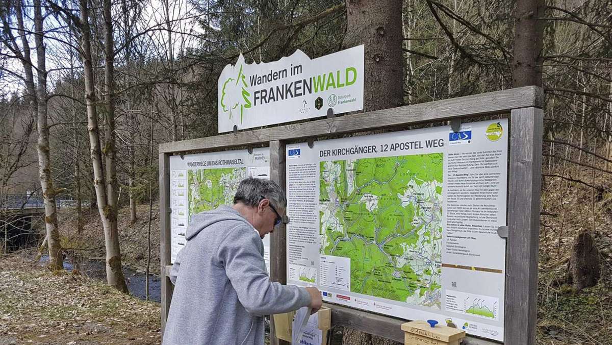 Wandern im Frankenwald: Ein Steigla wirbt um Stimmen