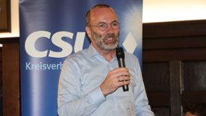 Europawahlkampf CSU: Coburg: Manfred Weber warnt vor China